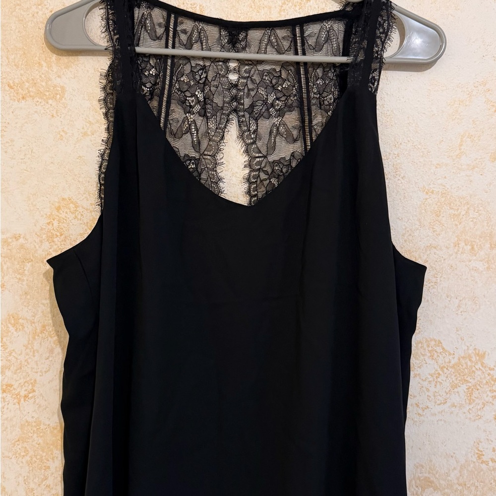 LOFT Black Lace Detail Top